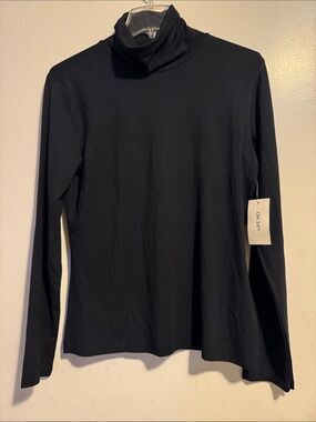 On 34th Black Long-Sleeve Turtleneck Top